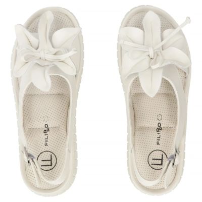 5. Women's beige leather wedge sandals Filippo DS6965