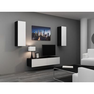 5. TV cabinet VIGO '140' 30/140/40 black/white gloss