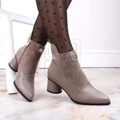 11. D&amp;A S.Barski Premium Collection high-heeled ankle boots W OLI232B, beige