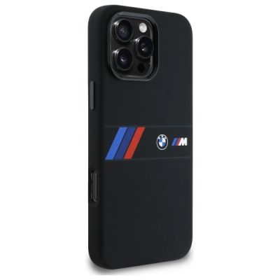 4. BMW Silicone Middle Stripe MagSafe Case for iPhone 16 Pro Max - Black