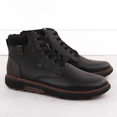14. Men’s Black Waterproof Leather Boots with Warm Lining Rieker B3343-00