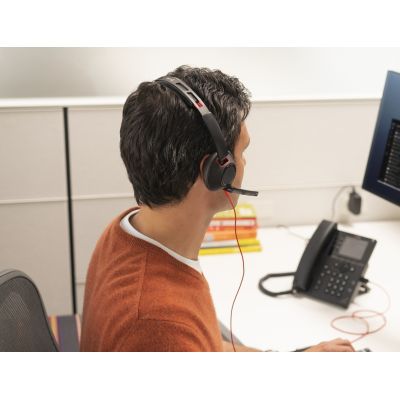 90. Poly Blackwire 5220 Stereo Headphones USB-C Headset +3.5mm Plug +USB-C/A Adapter 8X231AA