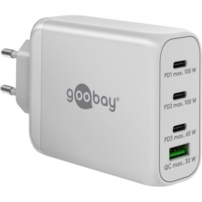 Goobay 65556 Mobile Charger Laptop, Smartphone White AC Fast Charging Internal