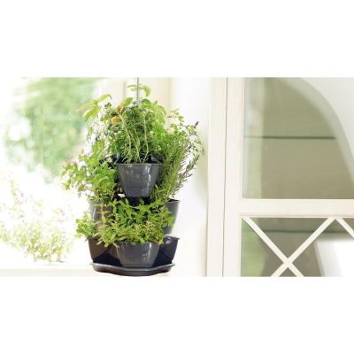 28. VERICAL GARDEN CASCADE HERB POT - GRAPHITE