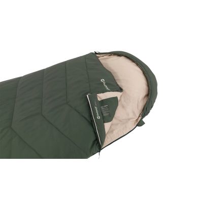 2. Outwell Caldera Lux Adult Semi-Rectangular Sleeping Bag Polyester Green