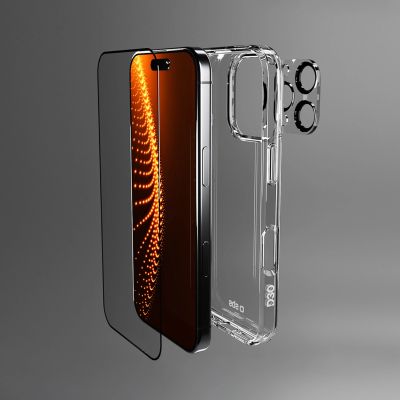 8. SBS set with D3O technology for iPhone 16 Pro Max - case + glass screen and camera protector - transparent