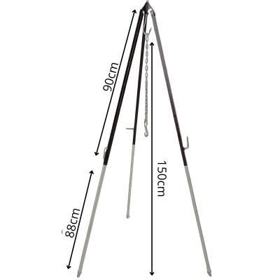 6. ADJUSTABLE TRIPOD STAND FOR FIREPLACE GARDEN FIREPELLER 150CM