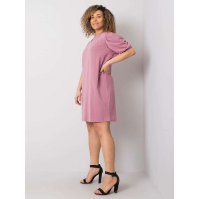 2. Dusty pink plus size cotton dress (RV-SK-6319.65)