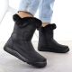 3. Women's flat insulated snow boots black Potocki KI24322