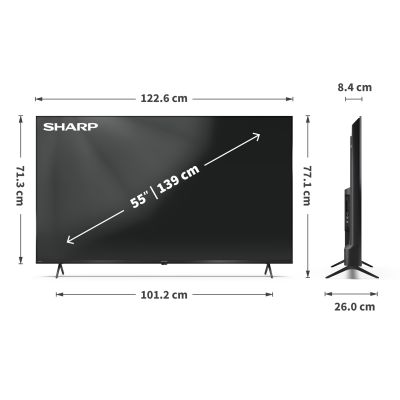 8. Sharp 55HP5265E 55 Smart TV with Google TV UHD Black