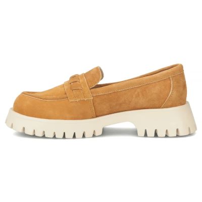 3. Women's leather suede brogues, camel, Filippo DP7554