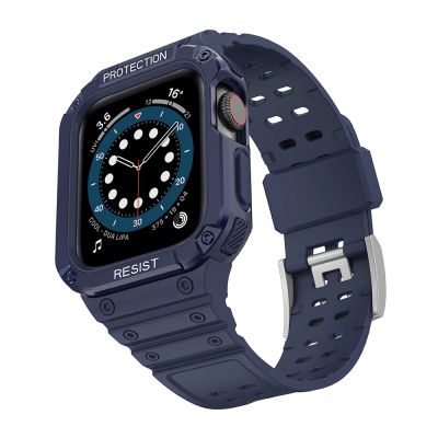 2. Protect Strap Band for Apple Watch 42/44/45mm Armored Case Strap - Blue