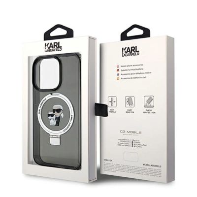 8. Karl Lagerfeld Ring Stand Karl&Choupette MagSafe case for iPhone 14 Pro - black