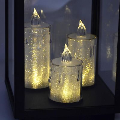 4. LED LANTERN 35CM 3 CANDLES SASKA GIFT & DECOR