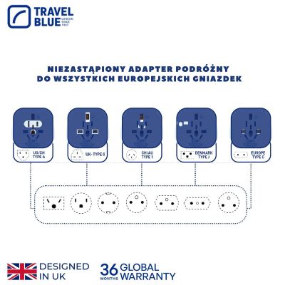 6. TRAVEL BLUE Universal Travel Adapter WORLD -> SCHUKO, 2 pcs.