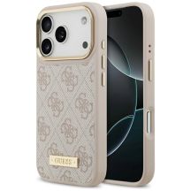 Guess 4G Logo Plate MagSafe Case for iPhone 17 Pro - Pink