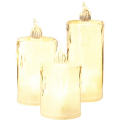26. DECORATIVE CANDLE 3 PCS TRANSPARENT WARM WHITE 1 LED