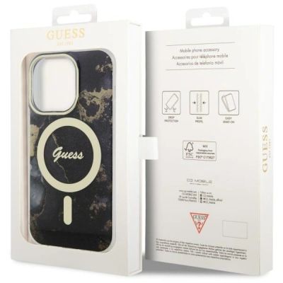 8. Guess GUHMP14XHTMRSK iPhone 14 Pro Max 6.7" black/black hardcase Golden Marble MagSafe