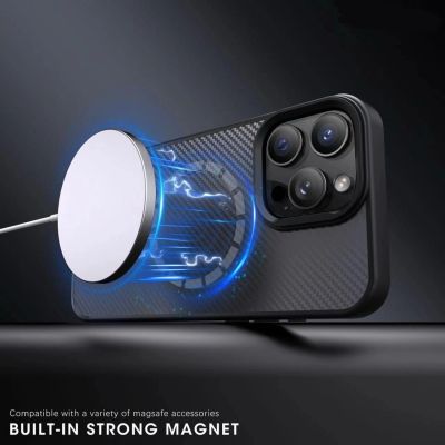 3. Wozinsky Carbon Fiber Case with MagSafe for Samsung Galaxy S25+ - Gray