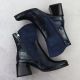 4. Women's Blue Patent Block-Heel Ankle Boots M.Daszyński SA269-1