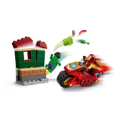 4. LEGO Super Heroes 76287 Iron Man with Motorcycle and Hulk