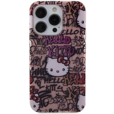3. Hello Kitty IML Tags Graffiti case for iPhone 15 Pro - pink
