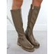 9. Women's khaki platform boots Potocki 25-12729