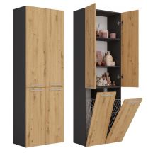 BATHROOM PILLAR NEL ANT/ART 2 BASKETS LONG DOOR SET