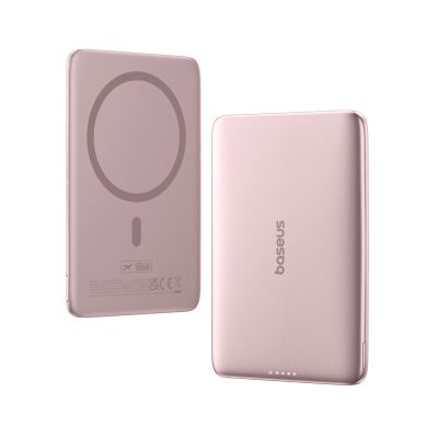 4. Baseus PicoGo AM41 5000mAh 20W Ultra-Slim Power Bank MagSafe Compatible with Baseus Simple USB-C 60W 30cm Cable - Pink