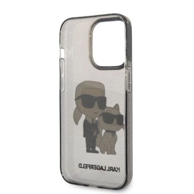 7. Karl Lagerfeld Glitter Karl&Choupette case for iPhone 14 Pro Max - black