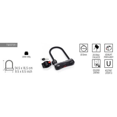 19. Meteor Twister 31548 Bike Lock