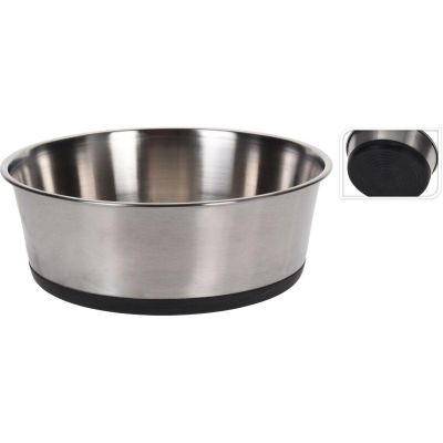 3. DOG AND CAT BOWL STAINLESS STEEL 20X7CM RUBBER BASE DOGS COLLECTION