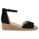 2. Women's leather wedge sandals, black, Filippo DS7635