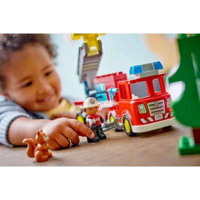 9. LEGO DUPLO TOWN 10473 Fire Truck with Hose and Fireman