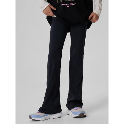 4. Girls' knit leggings with flared legs 4F 4FJKAW26TTIGF351-20S