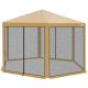 2. HEXAGONAL GARDEN PAVILION 2x2x2x2.5M WITH MOSQUITO NET BEIGE