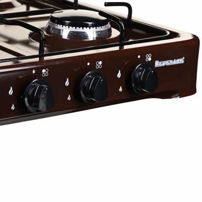 9. Ravanson K-04BR 4-burner adjustable gas stove (brown)
