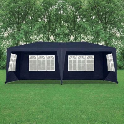 11. PE GARDEN CATERING TENT PAVILION 6x3M + 6 WALLS NAVY BLUE