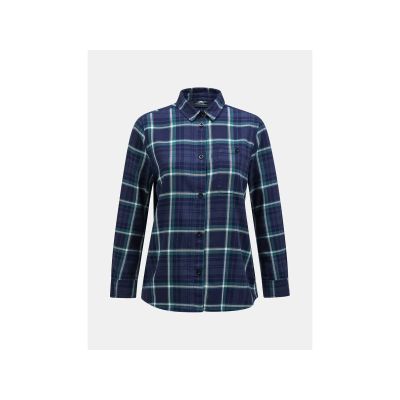 Peak Performance W Cotton Flannel Shirt Navy Blue