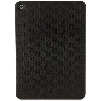 2. Karl Lagerfeld Saffiano Monogram Ikonik Case for iPad 10.2" 2019 (7th gen.) Folio Magnet Allover Cover - Black