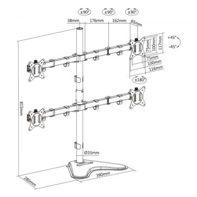 9. Tabletop Stand 17"-32" / 4TFT 360° Articulating 9kg Lite Retail