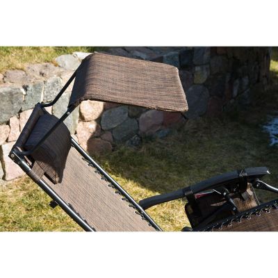 20. FOLDABLE GARDEN DECHAIR WITH CANOPY 173X52/65X110CM BROWN