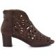 2. Women's suede ankle boots with openwork, open toe, brown M.Daszyński MR1954-15