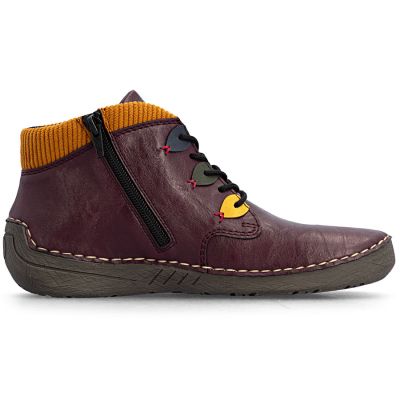 2. Women's comfortable insulated ankle boots, burgundy, Rieker 52544-30