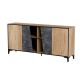 4D OVO chest of drawers 180x38xH83 oak/concrete