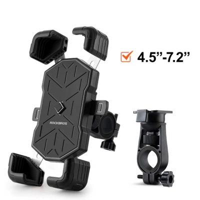 2. Rockbros 25210030001 Bicycle Phone Holder for Handlebars – Black