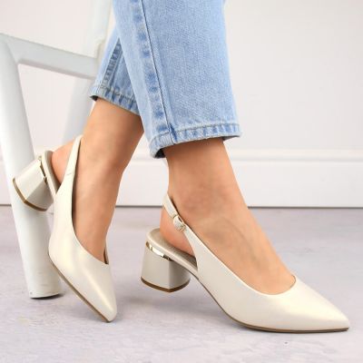 9. Elegant full sandals Sergio Leone W SK439B pearl