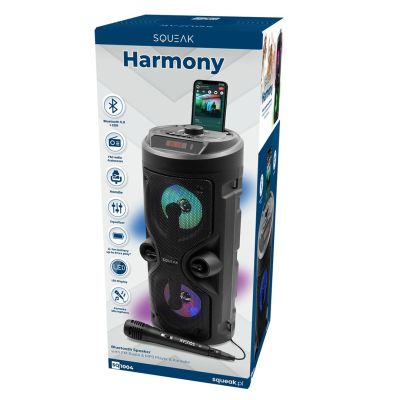 3. SQUEAK KARAOKE SPEAKER HARMONY BLUETOOTH 5.0, FM RADIO, MICROSD, AUX, USB SQ1004