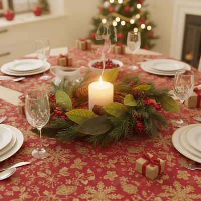 6. PU CHRISTMAS DECORATIVE WREATH, DECORATED, 43CM