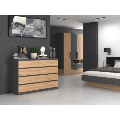 6. Chest of drawers M8 140 138x40xH97 anthracite/artisan
